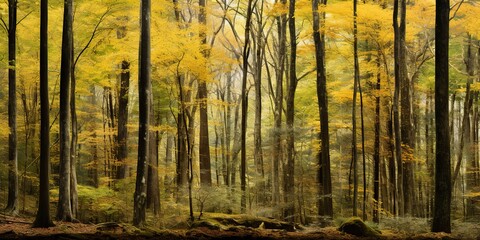 Obraz premium Wild ligh nature outdoor inside forest landscape background. Adventure travel hiking vibe scene