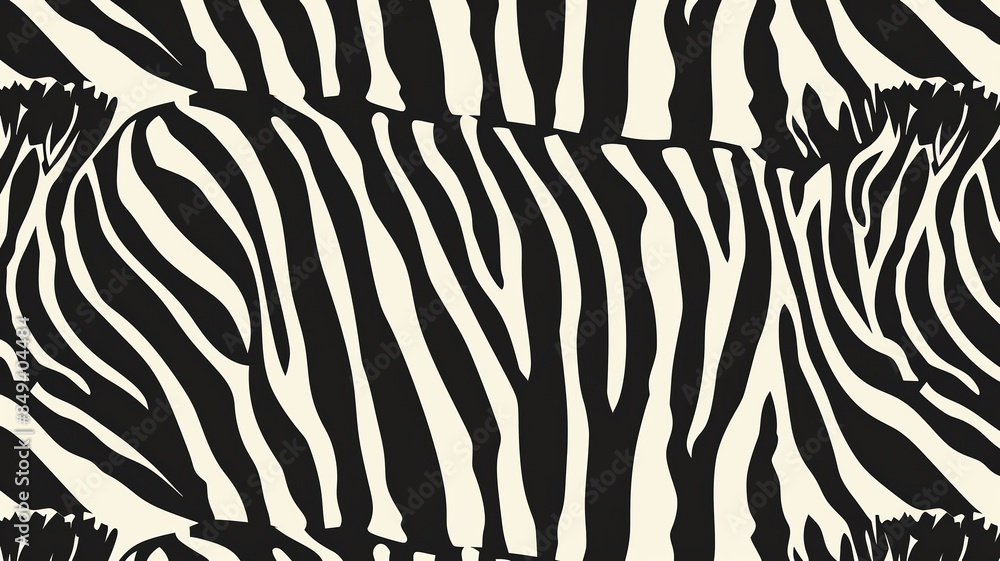 Poster seamless zebra print pattern with bold stripes