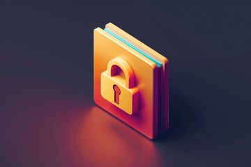 A book with a padlock on top, often used as a secure container for private documents