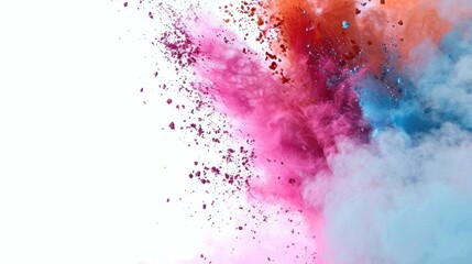 A vibrant powder cloud suspended in mid-air