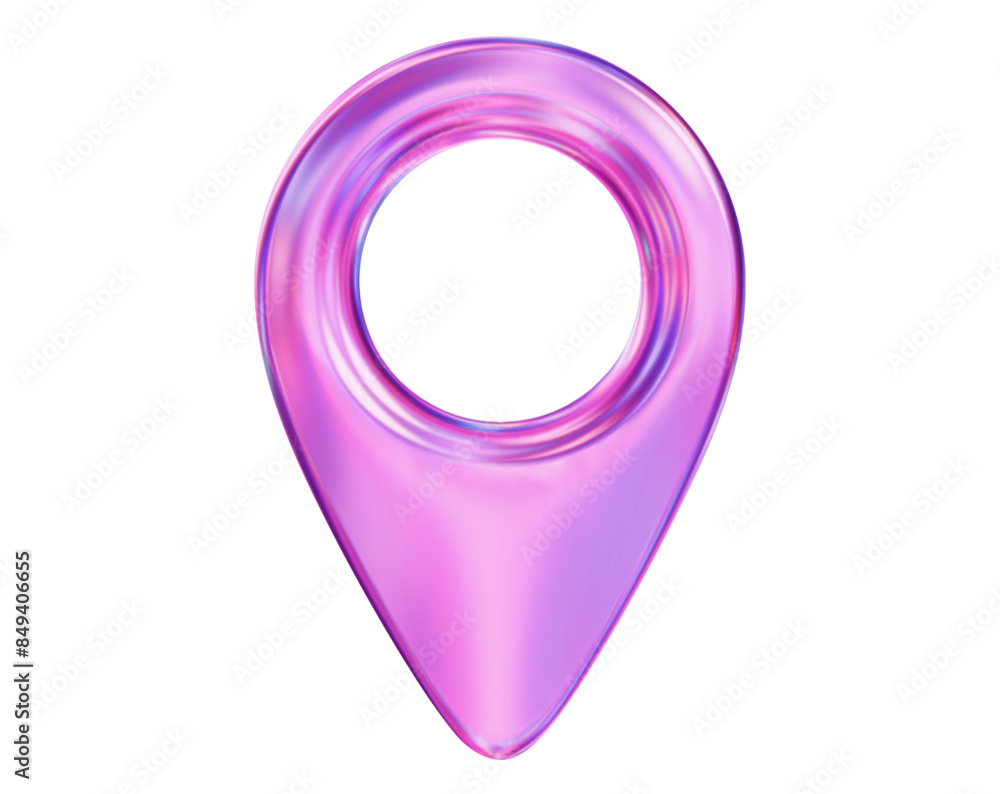 Aufkleber 3d neon map location pointer. pin code icon of the geolocation map. stock vector illustration on iso
