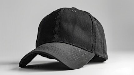 Fashionable black jeans golf cap isolated on white background, copy space