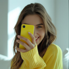 woman with smartphone, Generative AI