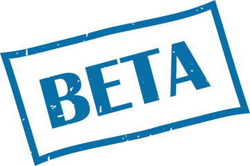Beta square grunge stamp, vector illustration