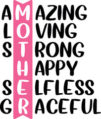 Mother's day lettering. Interesting, heartwarming and cool lettering illustration vector