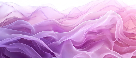 Abstract background of pink wavy silk or satin ,Abstract background of a semitransparent silk fabric of lilac color floating in the air on a lilac background ,Silky texture of wavy purple and blue