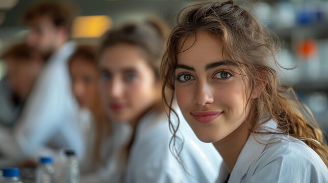 medical research team analyzing data in a research lab .