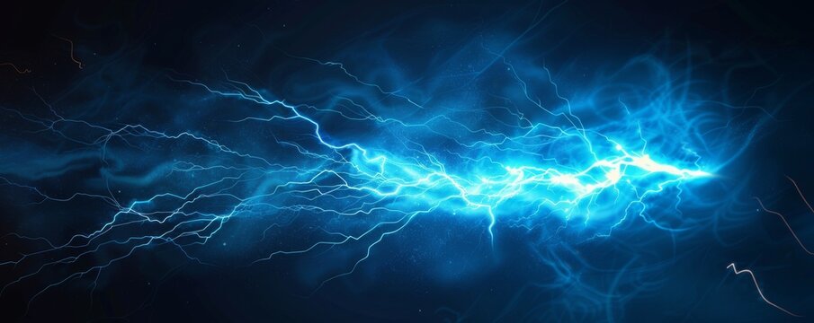 Blue lightning bolt graphic with electric energy effects