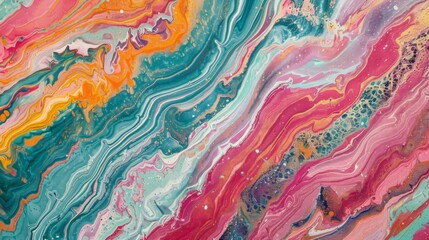 Marbled paper texture dances with colors like strokes of paint on canvas.