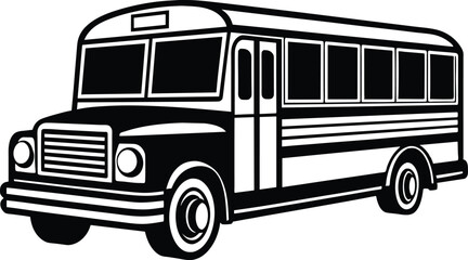 school bus silhouette illustration