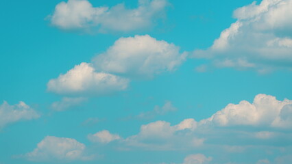 Beautiful Panorama Blue Sky And Clouds With Sun And Daylight Natural Background. Blue Sky On A Clear Sunny Day.