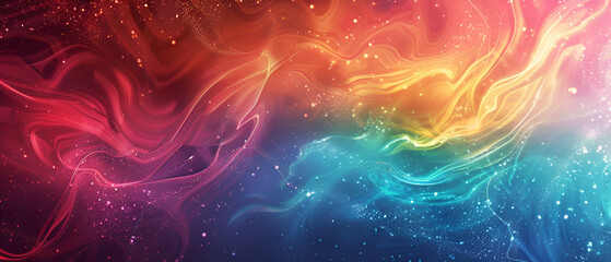 abstract background with red and blue waves and bokeh effect ,Abstract glowing lines with bokeh effect , Futuristic technology background