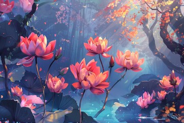 A relaxing and rejuvenating environment with flowers