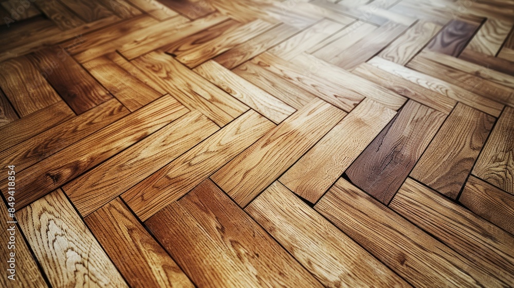 Poster a close-up shot of a wooden floor with a decorative pattern