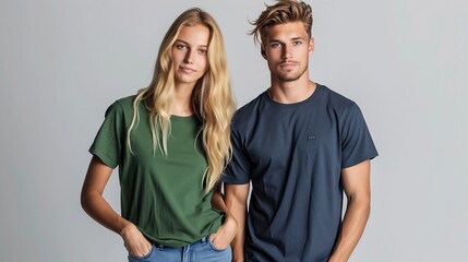A Scandinavian Blonde Man And Woman Model