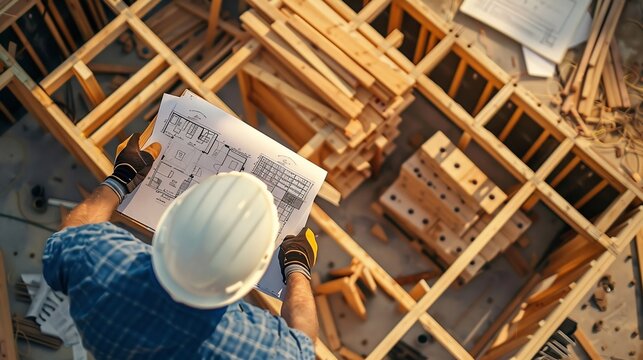 Timber frame construction site and plan
