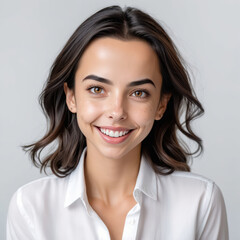 portrait of a happy business woman isolated white background