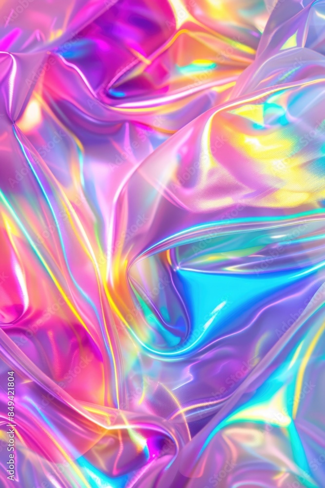 Poster A detailed look at a shiny fabric with texture and pattern visible