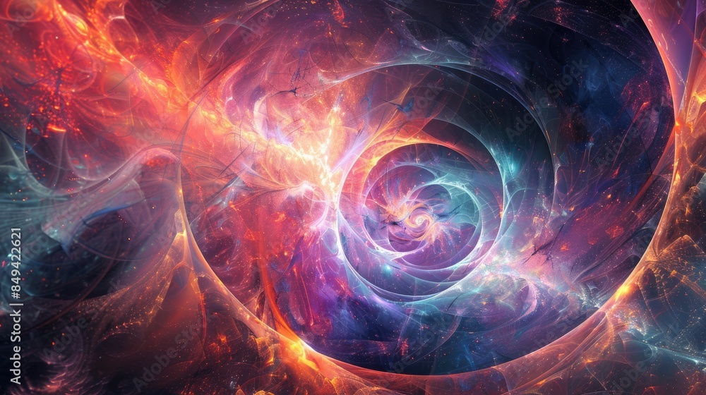 Poster fractal background with an abstract depiction