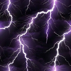 Lightnings, purple thunderbolt strikes at night. Electric impact effects, thunderstorm sparking discharges isolated on transparent background, vector realistic illustration created by generative ai