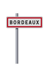 Panneau d'entrée de la ville de Bordeaux (Gironde) en vectoriel