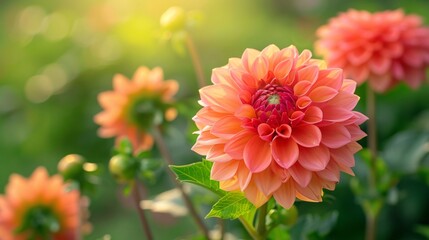 Close-up of vibrant Dahlia in full bloom