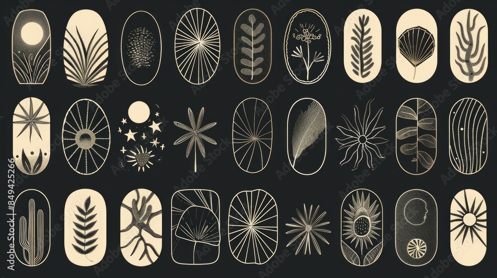 Poster A collection of variously designed nails for crafting or DIY projects