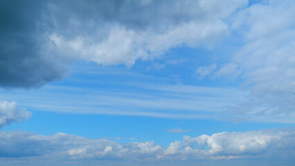 Sky with dark cloud, rain coming. Monsoon time, tornado cloudscape. Time lapse.
