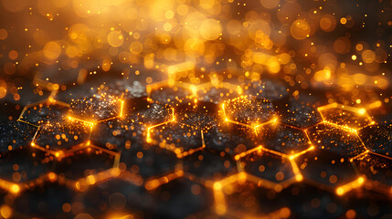 hexagon and circle bokeh glitter circle light neon