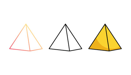 Pyramid icon design with white background stock illustration