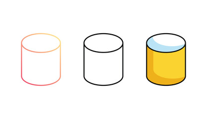 Cylinder icon design with white background stock illustration