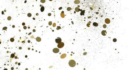 confetti png. Gold confetti falls from the sky. Glittering confetti on a transparent background. Holiday