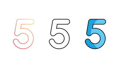 Five icon design with white background stock illustration