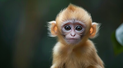 Obraz premium A sharp image of a monkey with a clear expression, set against a focused background