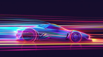 illustration light speed using car