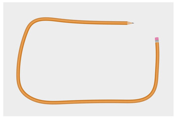 Wektorowa illustracja szkolny ołówek z gumką dekoracyjna ramka © Ana CPP