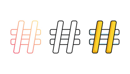 Hash icon design with white background stock illustration