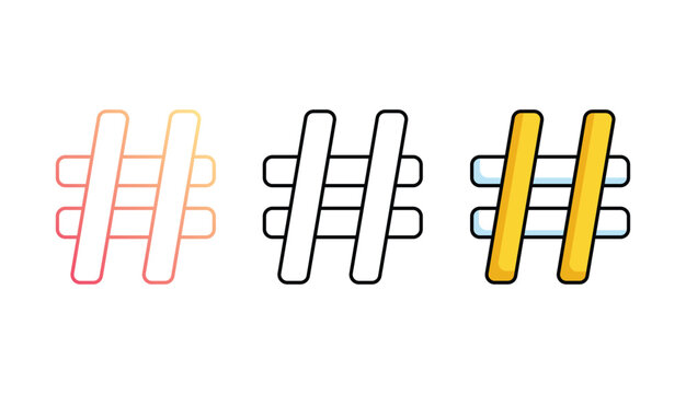 Hash icon design with white background stock illustration