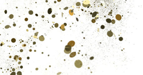 confetti png. Gold confetti falls from the sky. Glittering confetti on a transparent background. Holiday