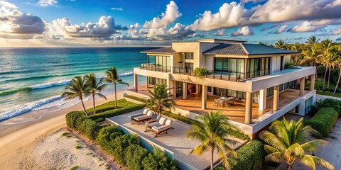 Luxurious beachfront villa with unobstructed ocean views and pristine sands access, seaside, retreat, beachfront, villa