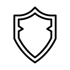 Shield line icon. Shield icon. Guard icon isolated on white background. Transparent background, minimalist symbol. Vector images