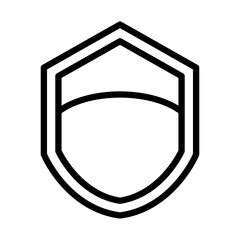 Shield line icon. Shield icon. Guard icon isolated on white background. Transparent background, minimalist symbol. Vector images