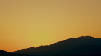 Sunrise On Mountain Background. Sunrise Landscape With Mountain. Decorative. Timelapse.