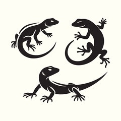 Lizard silhouette vector illustration.