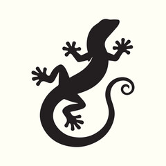 Lizard silhouette vector illustration.