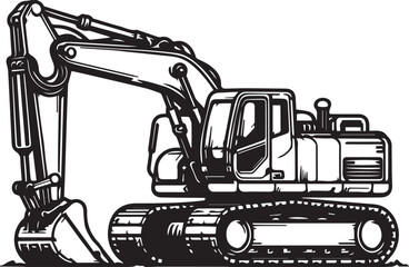 excavator on a white background