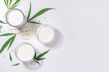 Cannabis hemp milk glasses