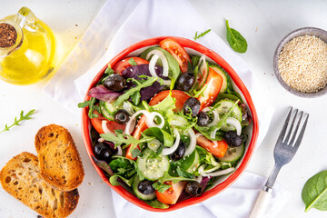 Healthy organic salad with fresh vegetables