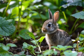 Fototapeta premium Cute little bunny in the nature