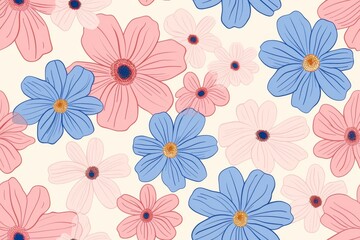 Obraz premium Floral Pattern in Pastel Colors